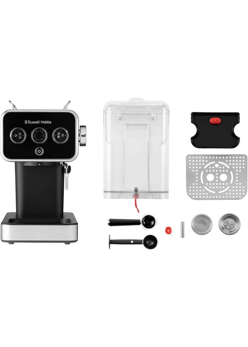 Кофеварка эспрессо RUSSELL HOBBS Distinctions 26450-56, чорно-сріблястий