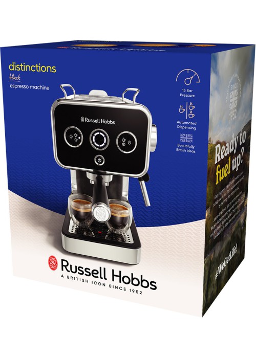 Кофеварка эспрессо RUSSELL HOBBS Distinctions 26450-56, чорно-сріблястий
