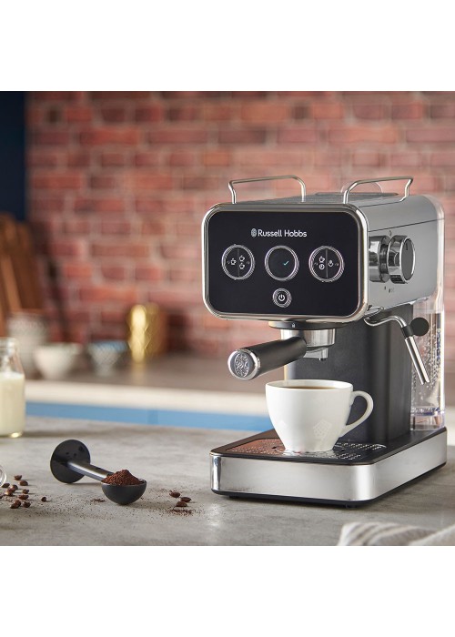 Кофеварка эспрессо RUSSELL HOBBS Distinctions 26450-56, чорно-сріблястий