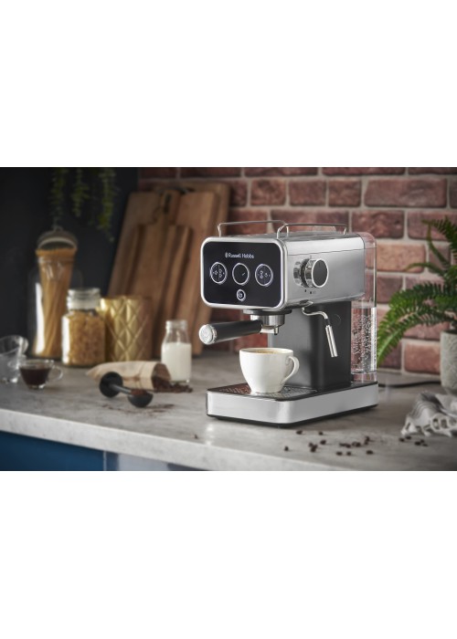 Кофеварка эспрессо RUSSELL HOBBS Distinctions 26450-56, чорно-сріблястий