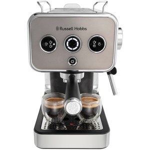 Кофеварка эспрессо RUSSELL HOBBS 26452-56 Distinctions Titanium, 1,1л, мелена + чалди, сріблястий