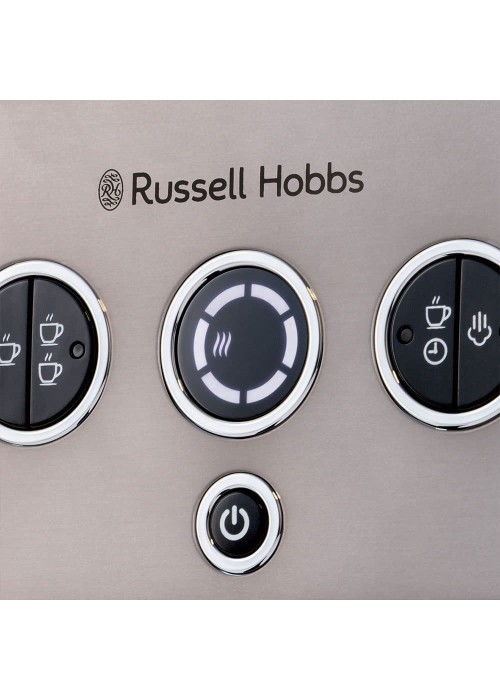 Кофеварка эспрессо RUSSELL HOBBS 26452-56 Distinctions Titanium, 1,1л, мелена + чалди, сріблястий