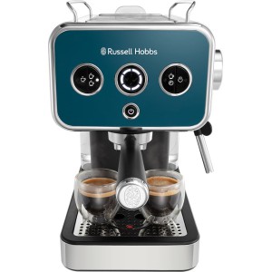Кофеварка эспрессо RUSSELL HOBBS 26451-56 Distinctions Ocean, 1,1л, мелена + чалди, синьо-сріблястий