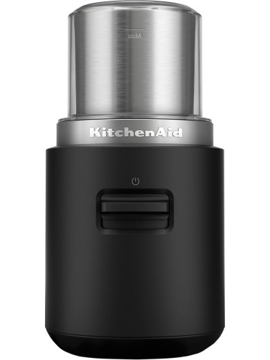 Кавомолка KitchenAid Go 5KBGR111BM 12V бездротова зі знімною батареєю, з акумулятором, матовий чорний