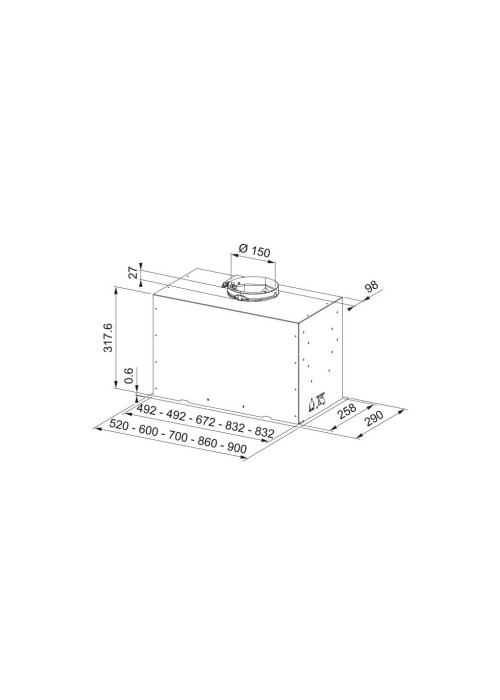 Кухонна витяжка Franke Box Flush Basic FBFE BK A52 (305.0729.555)
