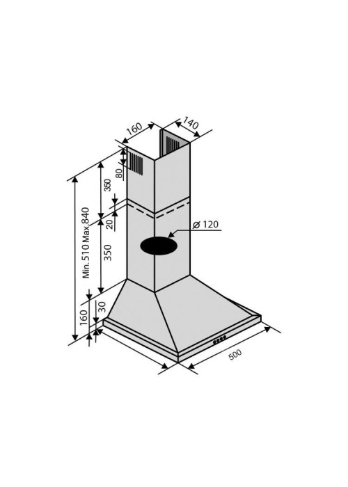 Витяжка VENTOLUX LIDO 50 WH (700)
