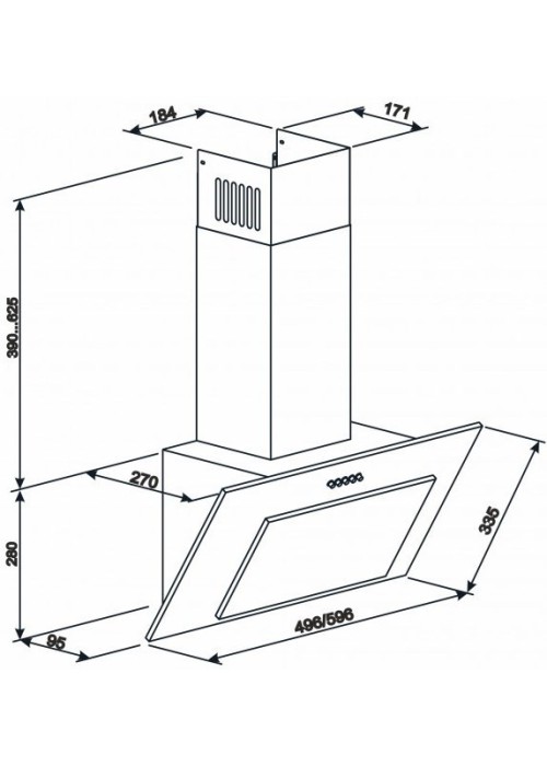 Витяжка ELEYUS VERTICAL 470 50 WH