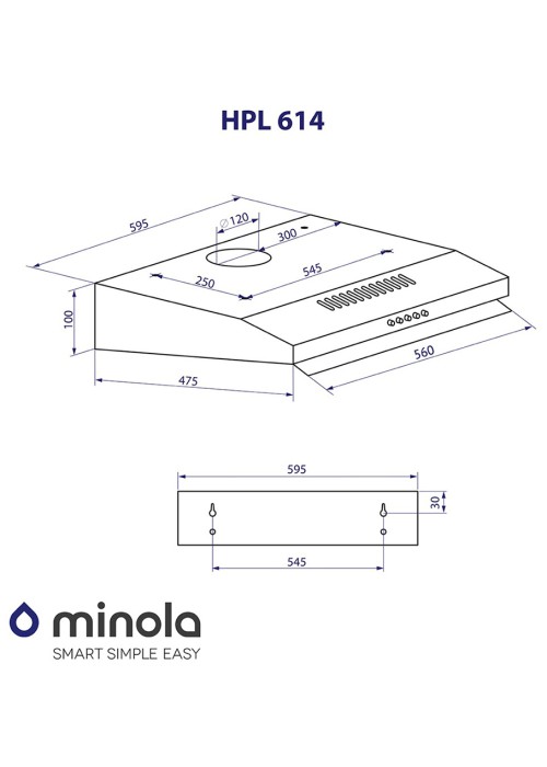 Витяжка Minola HPL 614 BL (пласка)