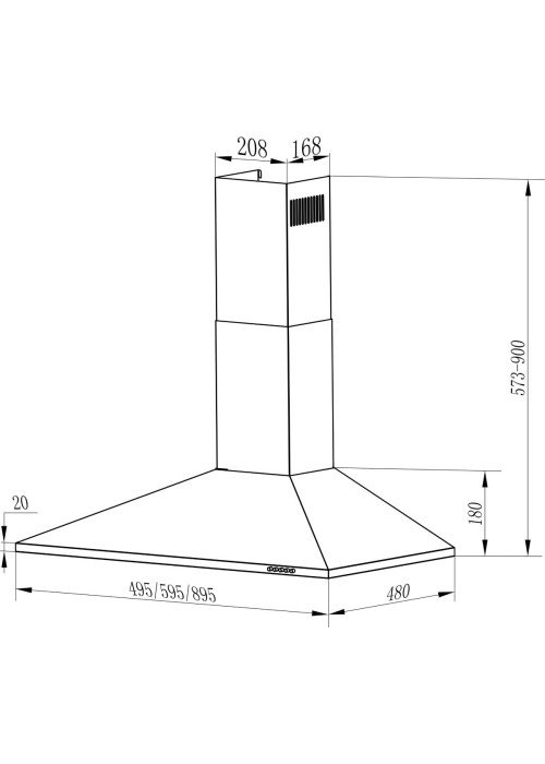 Витяжка INTERLINE UNNA WH A/60 PB/2/T куполь (60см, 700куб)