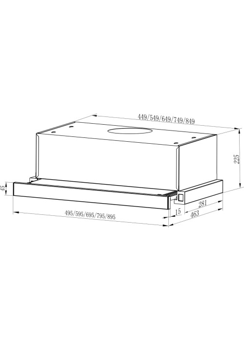 Витяжка INTERLINE SLIM X/SA/60/2/T телескоп (60см, 700куб)