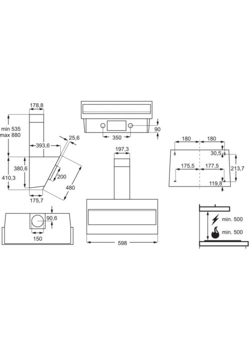 Витяжка пристінна ELECTROLUX LFV316W