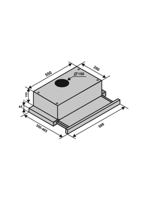 Витяжка VENTOLUX GARDA 60 WH (700) LED 2S