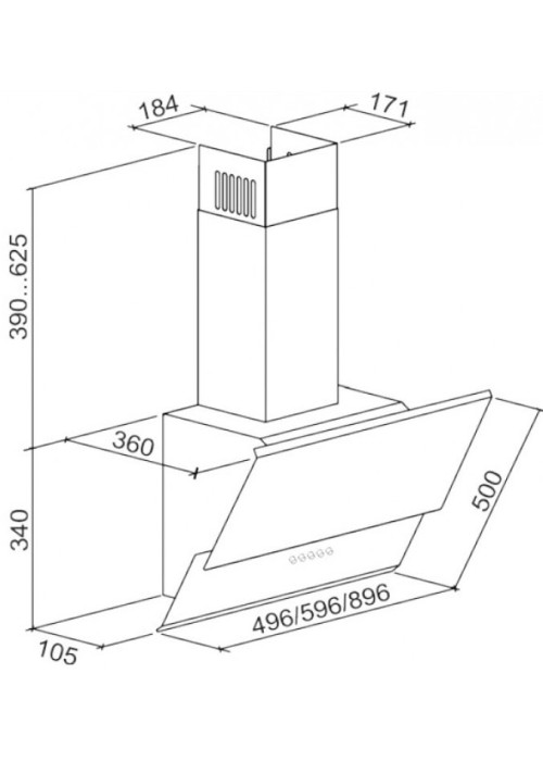 Витяжка з нахилом ELEYUS VERTICAL 470 60 WH