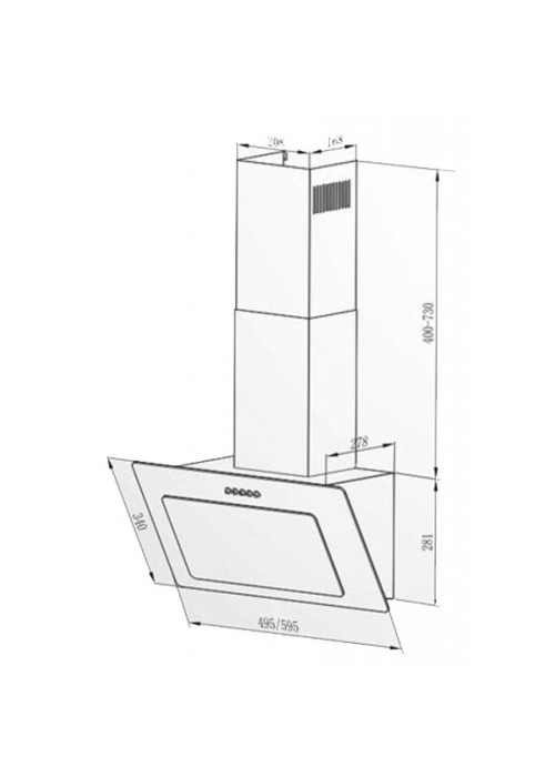 Кухонна витяжка Interline ROCK BL A/60 PB/2/T