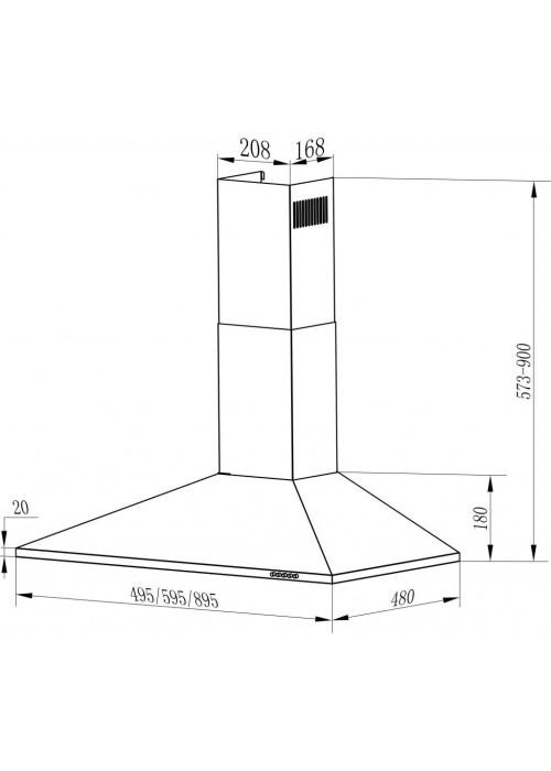 Кухонна витяжка Interline UNNA WH A/60 PB/2/T