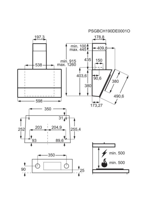 Витяжка пристінна ELECTROLUX LFV616K