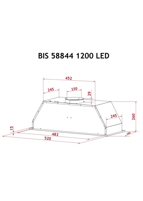 Кухонна витяжка Perfelli BIS 58844 WH 1200 LED