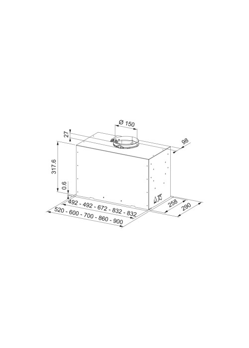 Кухонна витяжка Franke Box Flush Basic FBFE BK A70 (305.0728.431)