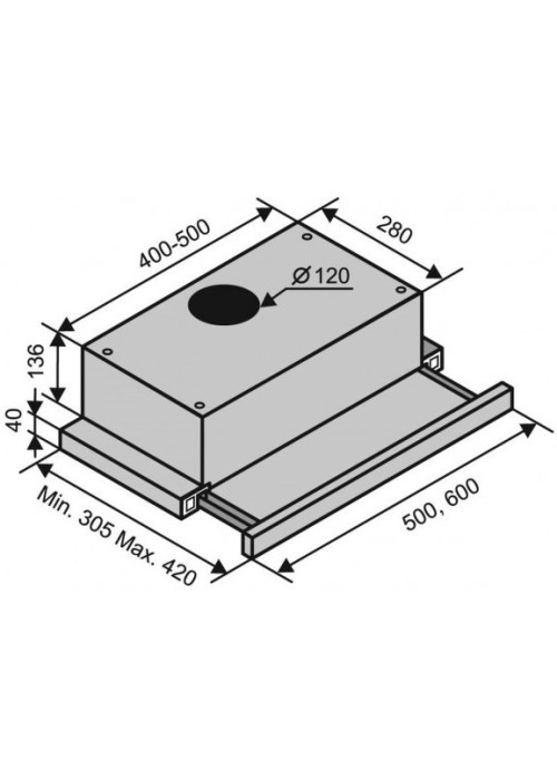 Витяжка VENTOLUX GARDA 60 WH (450)