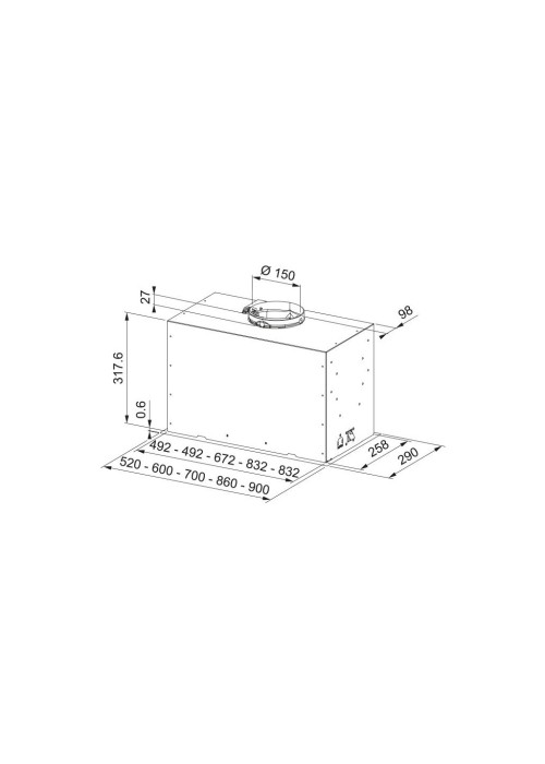 Кухонна витяжка Franke Box Flush Basic FBFE LG A52 (305.0729.554)