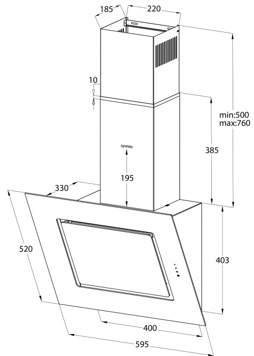 Витяжка Pyramida ANR-F 60 S (1150) GBL