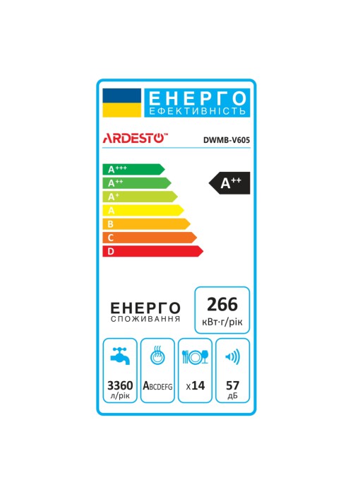 Посудомийна машина Ardesto DWMB-V605