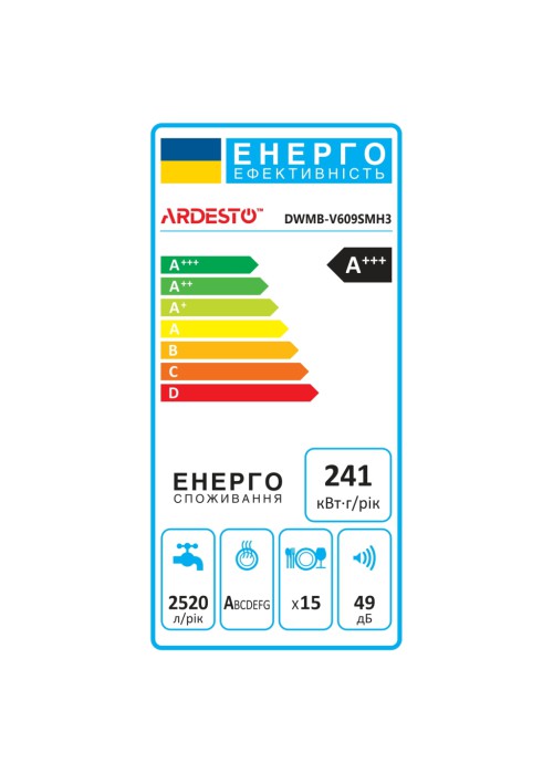 Посудомийна машина Ardesto DWMB-V609SMH3