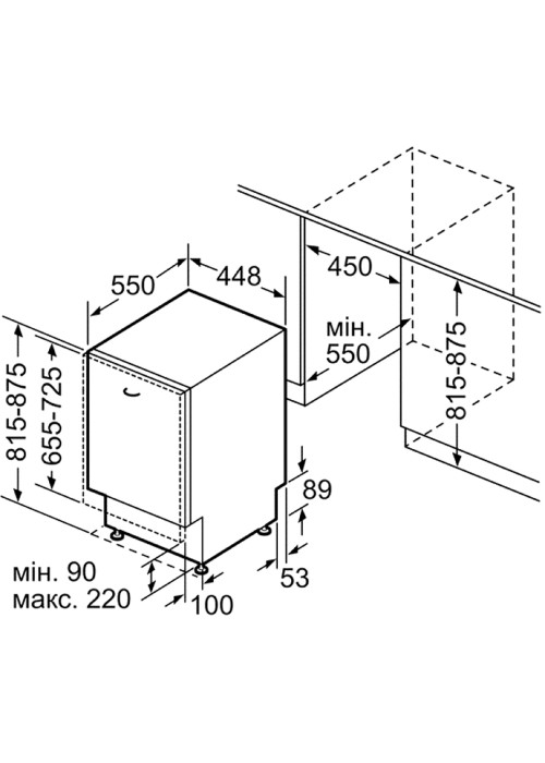 Вбудована посудомийна машина Bosch SPV2XMX01K