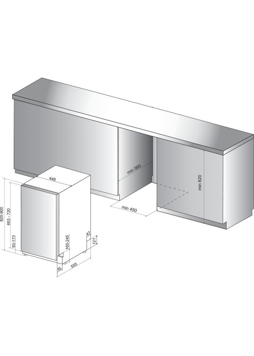 Вбудована посудомийна машина Whirlpool WSIO 3O34 PFE X
