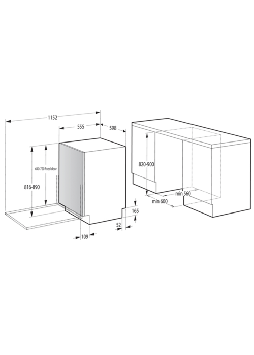 Посудомийна машина вбудована GORENJE GV 673 D63