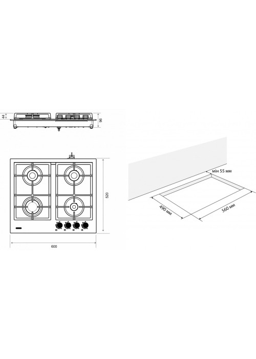 Варильна поверхня ELEYUS INGA 60 WH CF