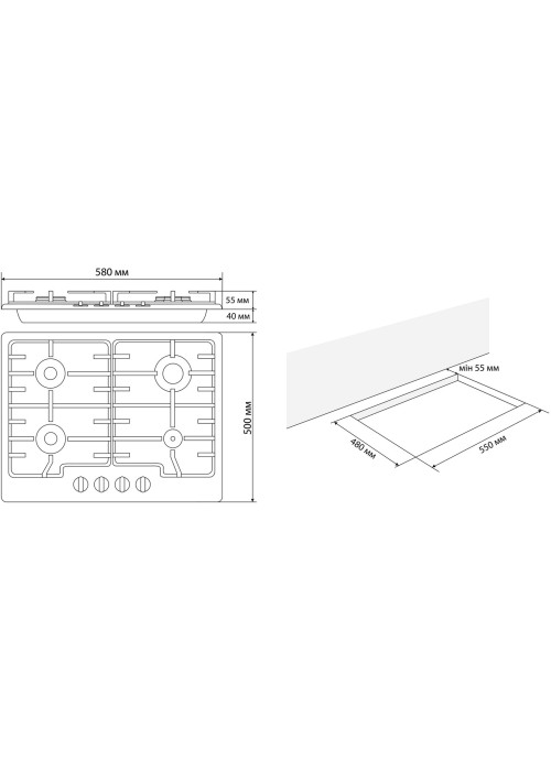 Варильна поверхня ELEYUS GRACIA 60 WH CF