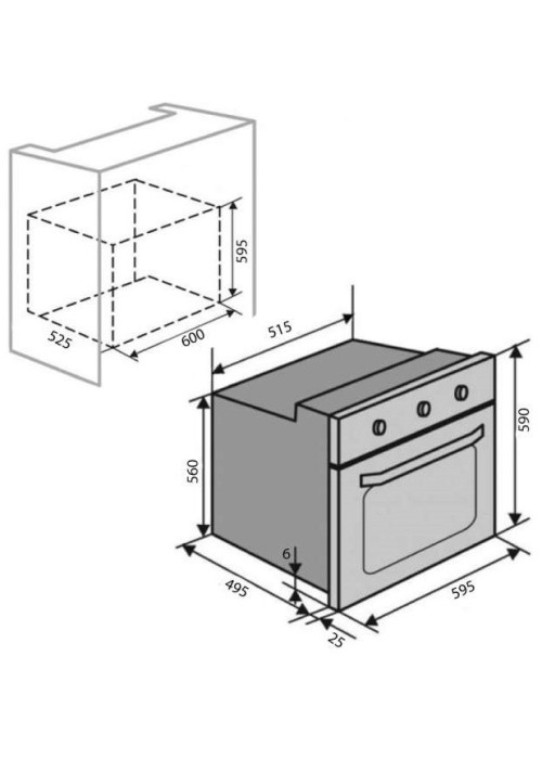 Духова шафа електрична VENTOLUX EO60TC-6P FBG