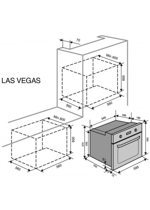Духова шафа електрична VENTOLUX LAS VEGAS 6 TC (SAND)