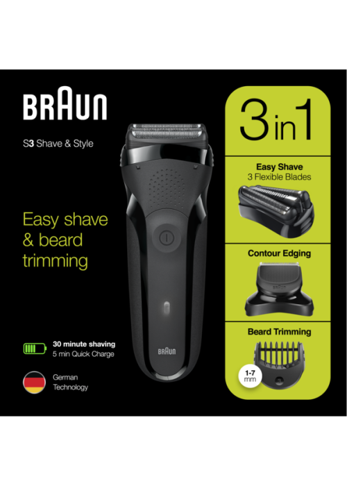 Електробритва BRAUN Series 3 300BT типу 5408 black/black