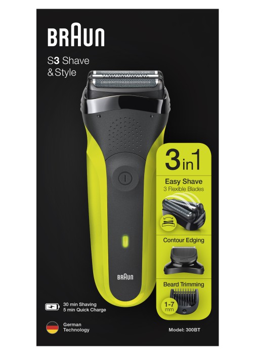 Електрична бритва BRAUN Series 3 300BT black/green