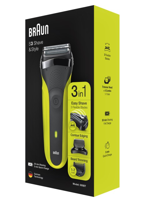 Електрична бритва BRAUN Series 3 300BT black/green