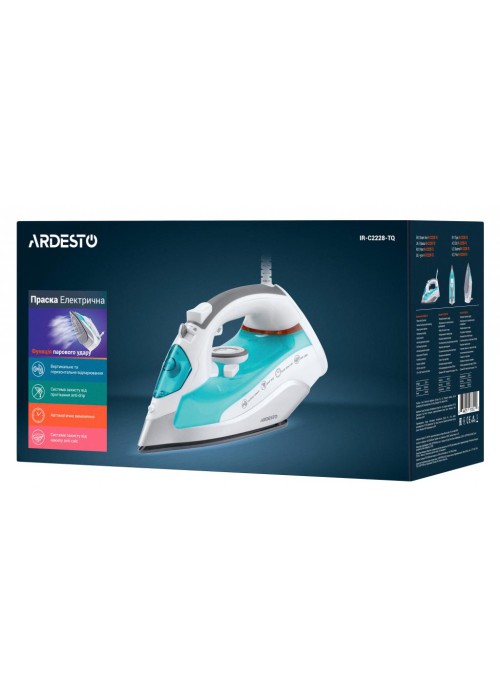 Праска Ardesto IR-C2228-TQ/2200Вт/280мл/пар/ самоочищення/антикапля/керам (IR-C2228-TQ)