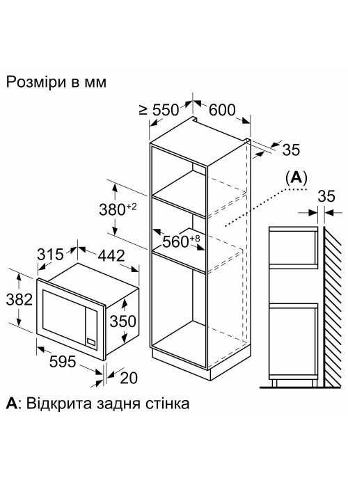 Вбудована мікрохвильова піч Bosch BFL623MC3