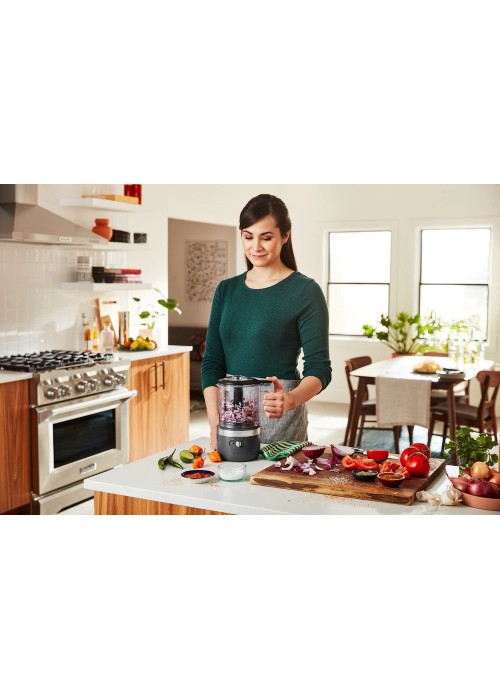 Кухонний мінікомбайн KitchenAid 5KFCB519EDG 1,3 л бездротовий, колір сіре вугілля