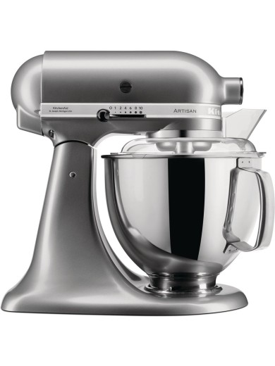 Кухонна машина KitchenAid Artisan 4,8 л 5KSM175PSECU з відкидним блоком сріблястий