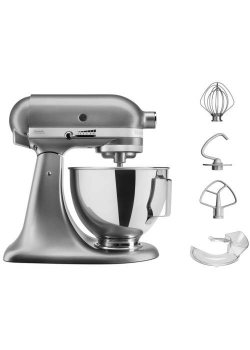 Кухонна машина KitchenAid Artisan 4,3 л 5KSM95PSECU з відкидним блоком, сріблястий