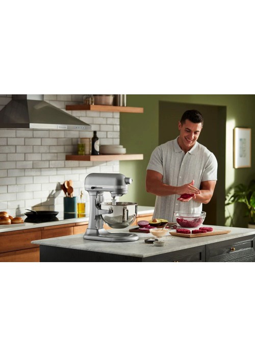 Кухонна машина KitchenAid Heavy Duty 5,2 л 5KSM55SXXECU з підйомною чашею, сріблястий