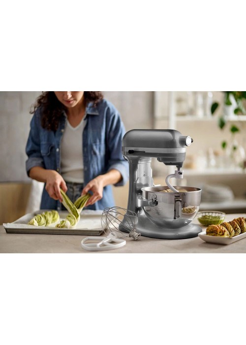 Кухонна машина KitchenAid Heavy Duty 5,2 л 5KSM55SXXECU з підйомною чашею, сріблястий