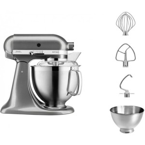 Міксер планетарний KitchenAid Artisan 4,8 л 5KSM185PSEMS з відкидним блоком срібний медальйон