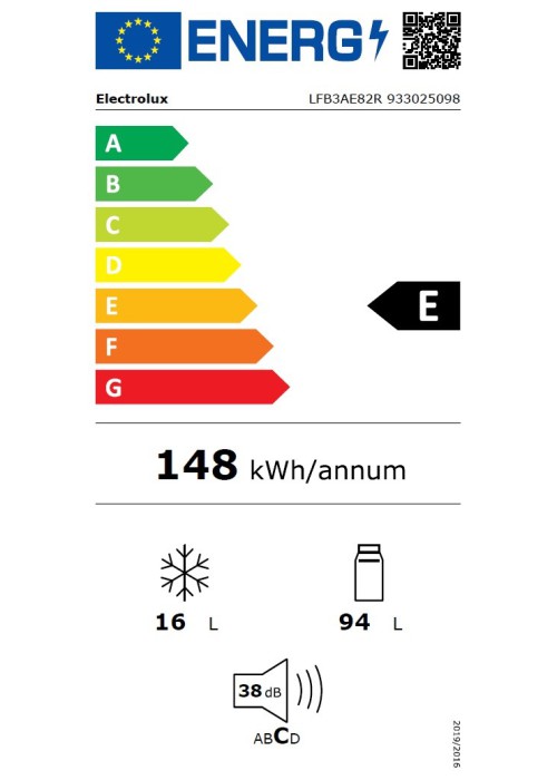 Холодильна шафа ELECTROLUX LFB3AE82R