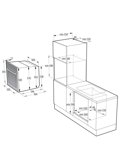 Комплект духова шафа + варильна поверхня газова Gorenje BO6737E02XK + G642ABX