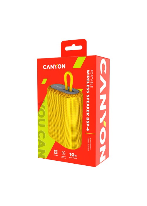 Акустична система Canyon BSP-4 Bluetooth Yellow (CNE-CBTSP4Y)
