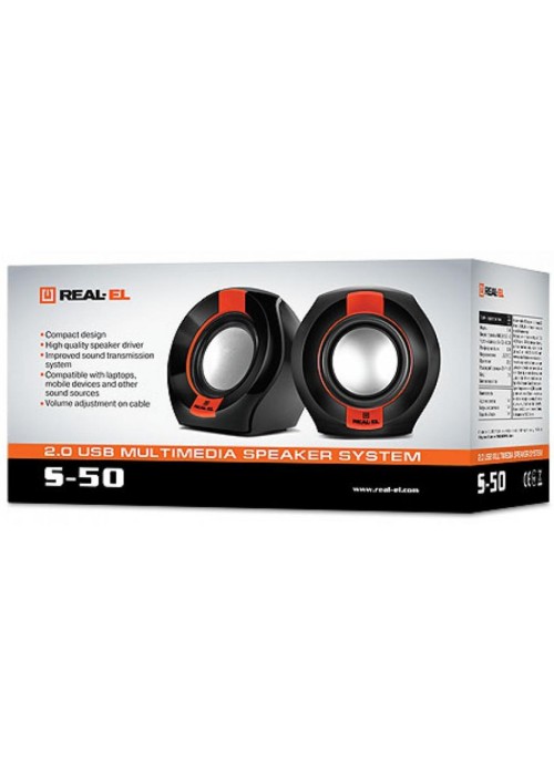 Акустична система REAL-EL S-50 black-red