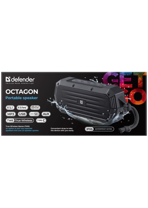 Акустична система Defender Octagon Bluetooth Black (65039)